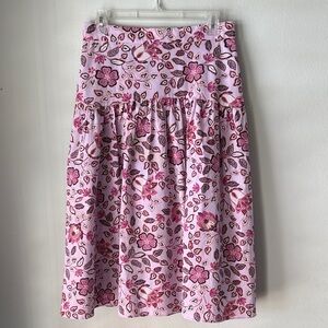 Ann Taylor petite floral drop waist light purple full maxi skirt